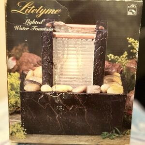 Lighted Water Fountain in Dark Brown